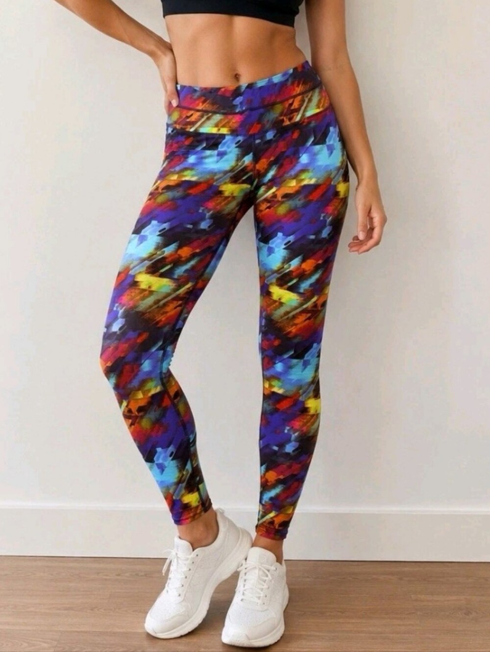 Athleta Women Sonar Colorburst Multicolor Active Leggings Sz M